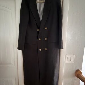 Burberry Black Trench Coat with Gold Buttons